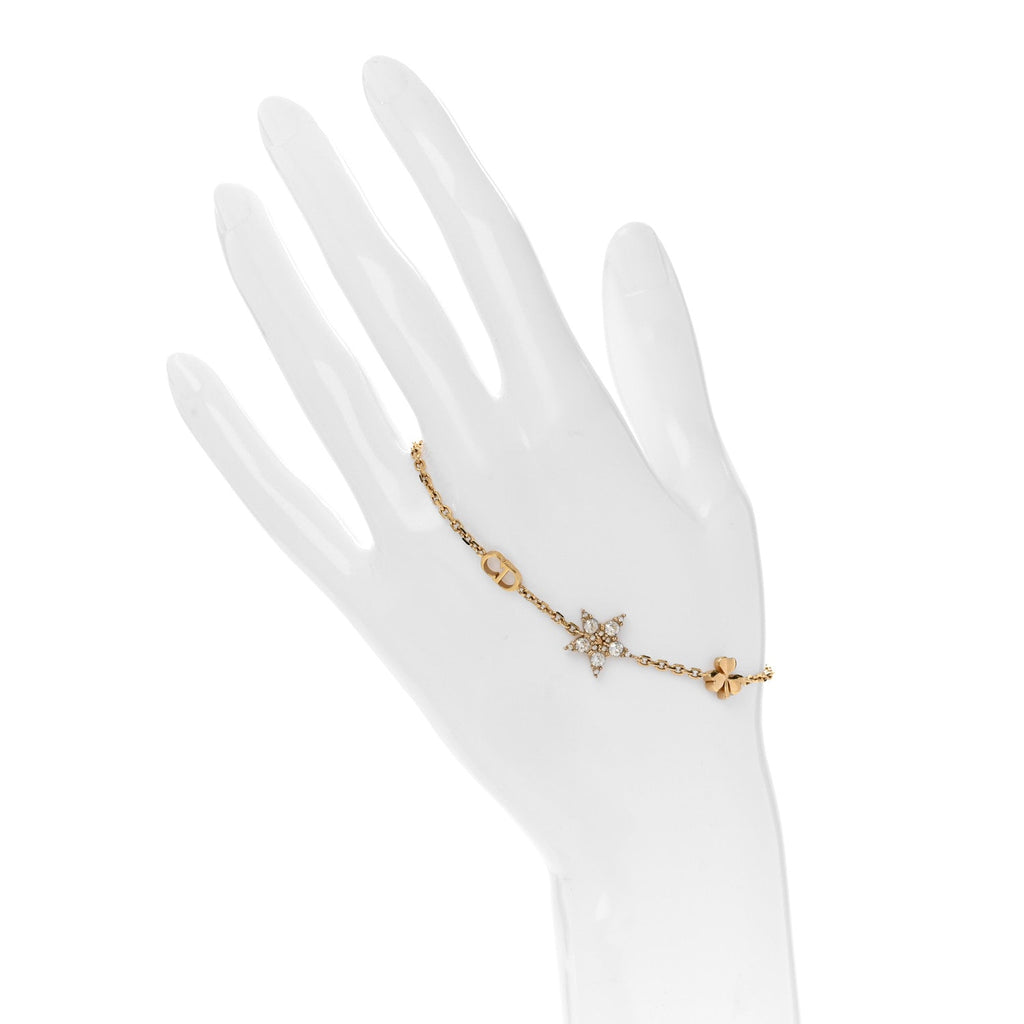 Christian Dior Metal Crystal CD Star Bracelet Gold