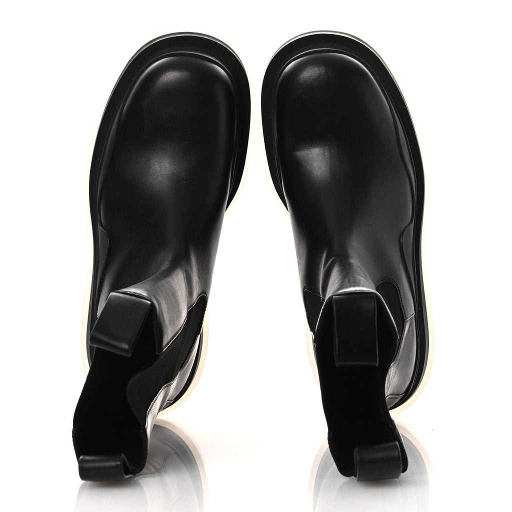 Bottega Veneta Calfskin The Tire Chelsea Boots 39 Black Transparent
