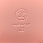 Chanel Suede Metal CC Mocassin Loafers 38 Pink