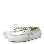 Miu Miu Vitello Deco Boat Loafers 39.5 White