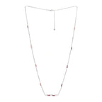 Gucci 18K White Gold Pink Tourmaline Link to Love Bar Necklace