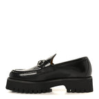 Gucci Cordovan Lux Womens Horsebit 45mm Platform Loafers 36 Black