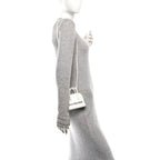 Balenciaga Calfskin Logo Crocodile Embossed Mini Ville Top Handle Bag White Black