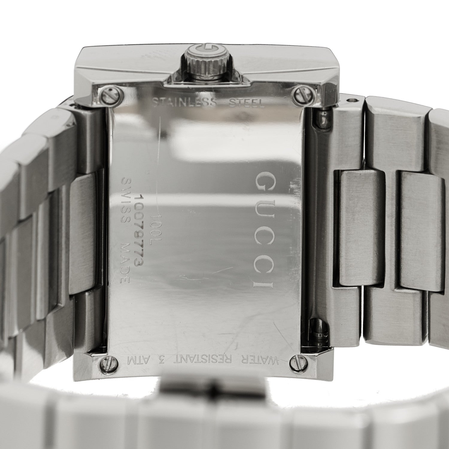Gucci Stainless Steel Diamond Bezel Mother of Pearl 31mm 100L Quartz Watch