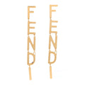 Fendi Metal Signature Earrings Gold