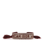 Christian Dior Woven Cotton Crystal Embroidered J'Adior Friendship Bracelet