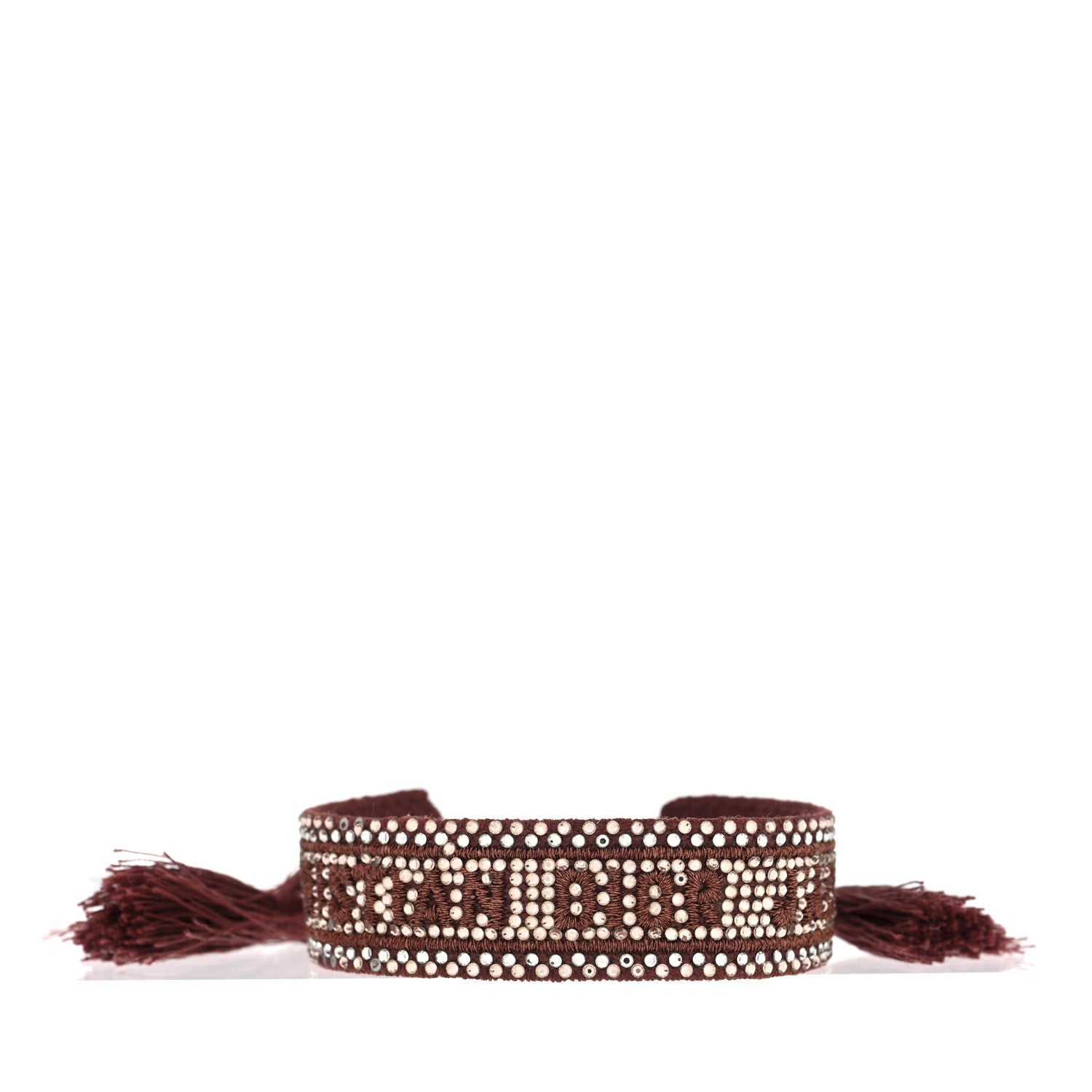 Christian Dior Woven Cotton Crystal Embroidered J'Adior Friendship Bracelet