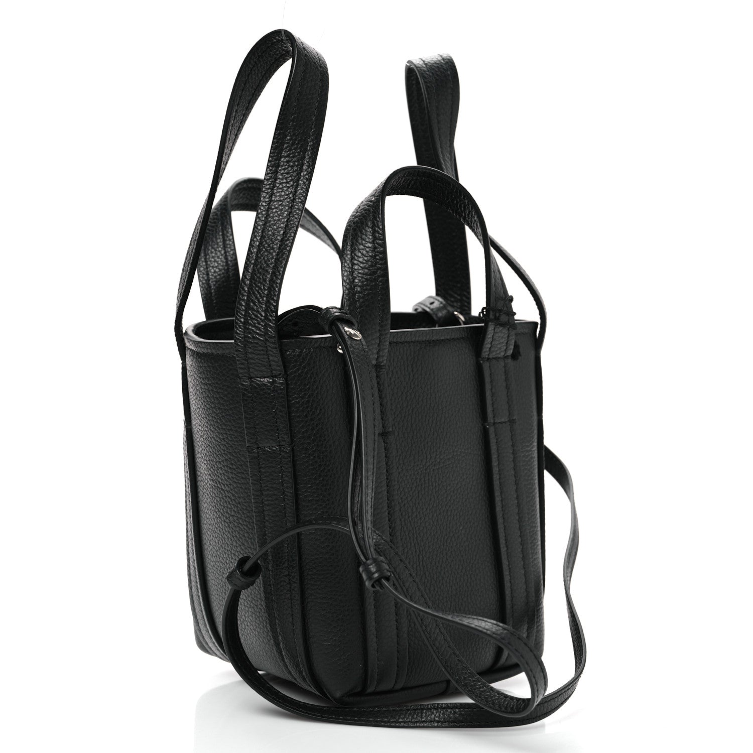 Balenciaga Grained Calfskin Mini 2.0 Everyday North South Shoulder Tote Bag Black