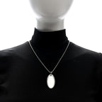 Gucci Sterling Silver Trademark Logo Oval Pendant Necklace