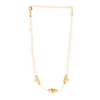 Chanel Crystal Pearl CC Heart Choker Necklace Gold