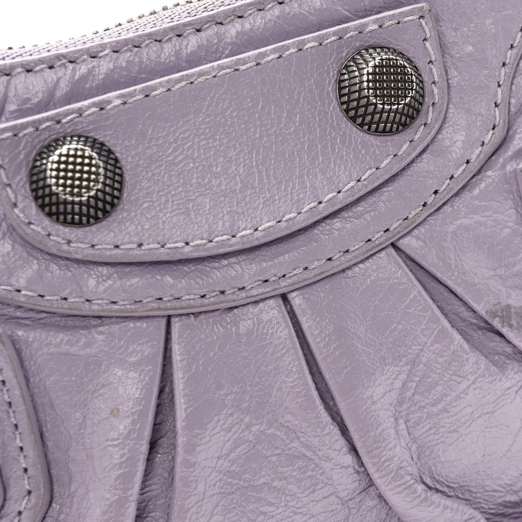 Balenciaga Agneau Arena Le Cagole Mini Purse With Chain Lilac