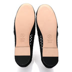 Chanel Knit Grosgrain Cap Toe CC Moccasin Loafers  36.5 Black