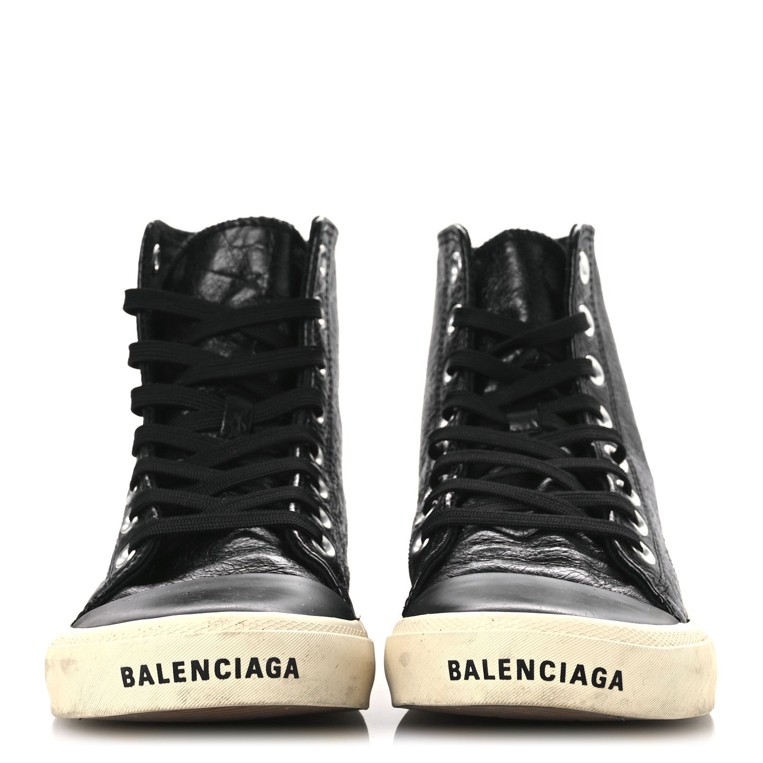 Balenciaga Agneau Arena Womens Paris High Top Sneakers 39 Black