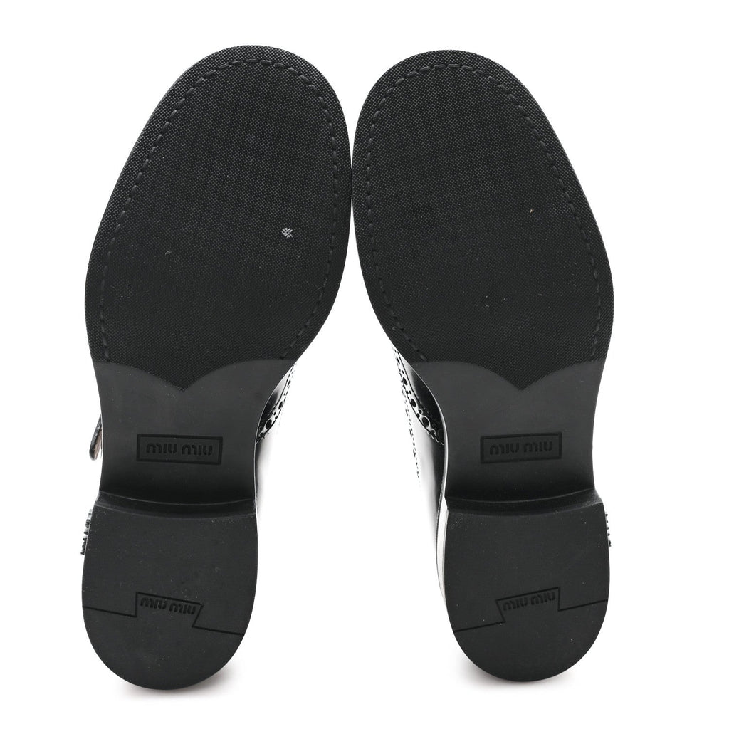 Miu Miu X CHURCH'S Shiny Calfskin Double Monk Loafer 36.5 Black