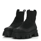 Prada Re-Nylon Gabardine Rubber Triangle Logo Womens Monolith 55mm Ankle Boots 38 Black