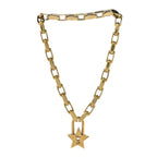 Christian Dior Metal Lucky Star Choker Necklace Aged Gold