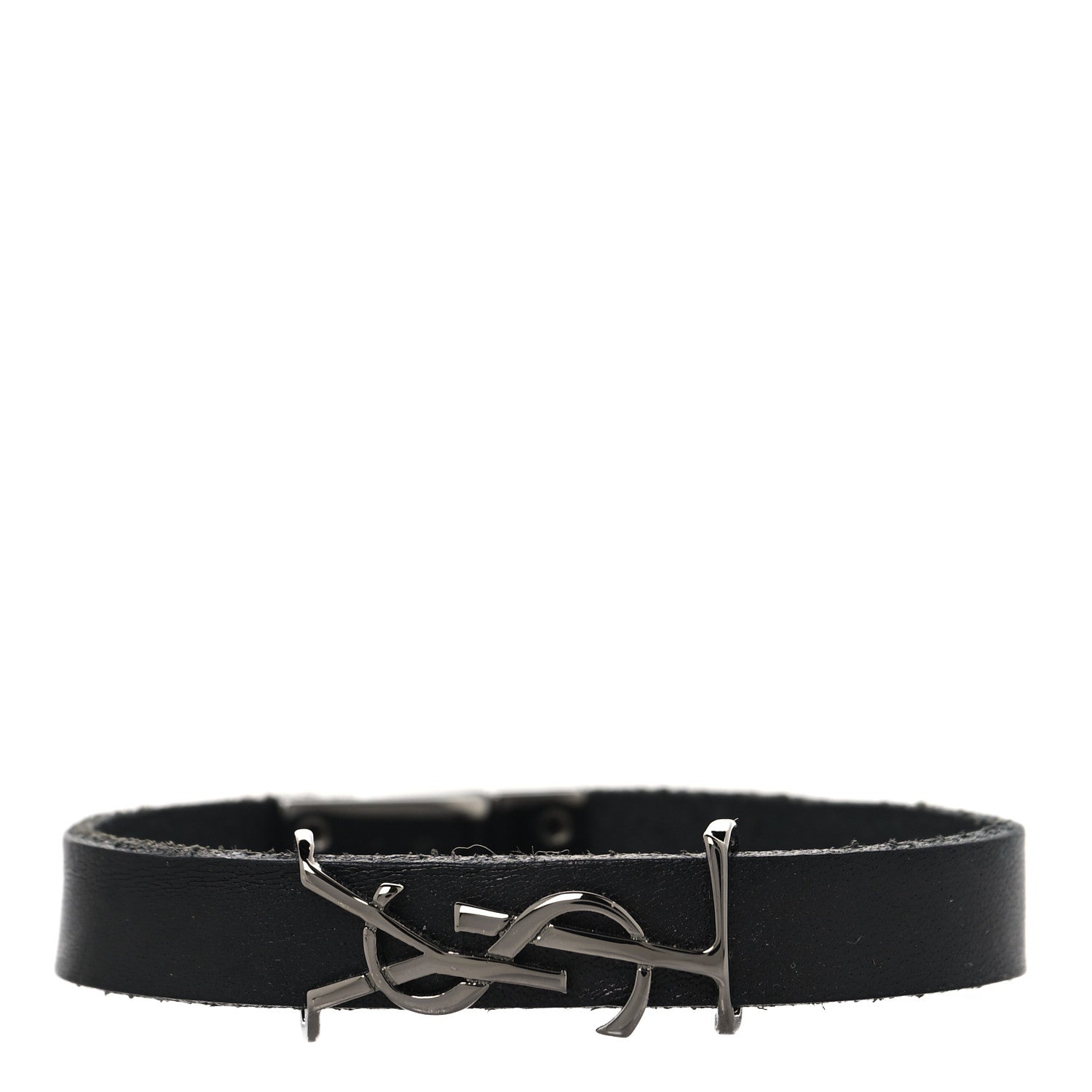 Saint Laurent Calfskin Opyum Bracelet S Black