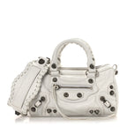 Balenciaga Agneau Arena Mini Le Cagole Duffle Crossbody Bag Optic White