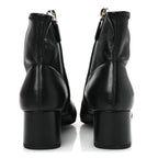 Chanel Stretch Lambskin Cap Toe CC Short Boots 36.5 Black