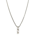 Christian Dior Metal Logo Necklace Silver
