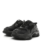 Balenciaga Fabric Mesh Womens Triple S Sneakers 38 Black