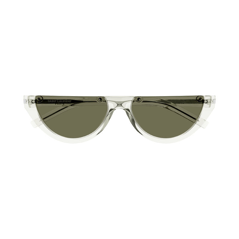 Saint Laurent Sunglasses Oval Semi Rim, Black Frame and Black Lens SL563001