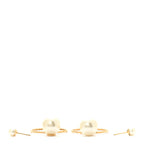 Christian Dior Pearl Tribales Dangle Chain Earrings Gold