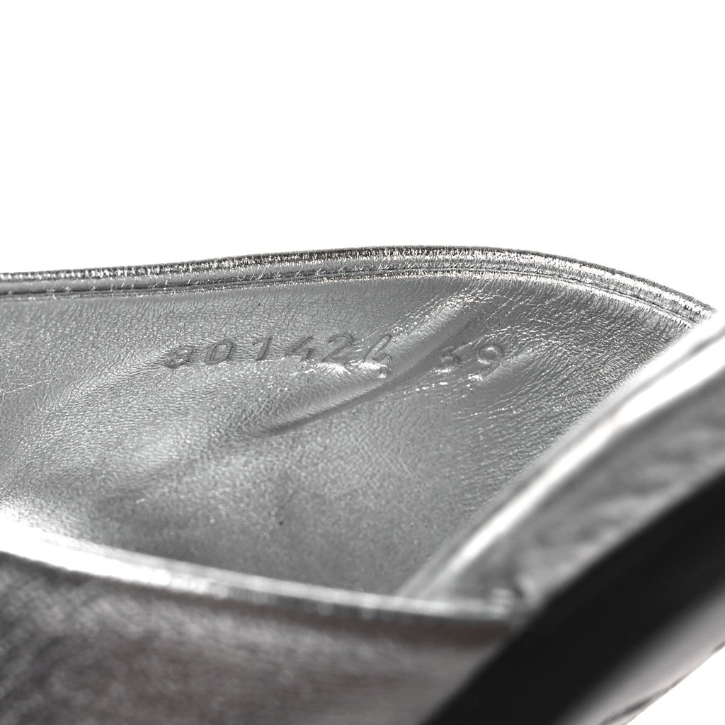 Balenciaga Metallic Sheepskin Duty Free 70mm Sandals 39 Silver