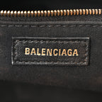 Balenciaga Grained Calfskin Logo XL Cloud Clutch Black