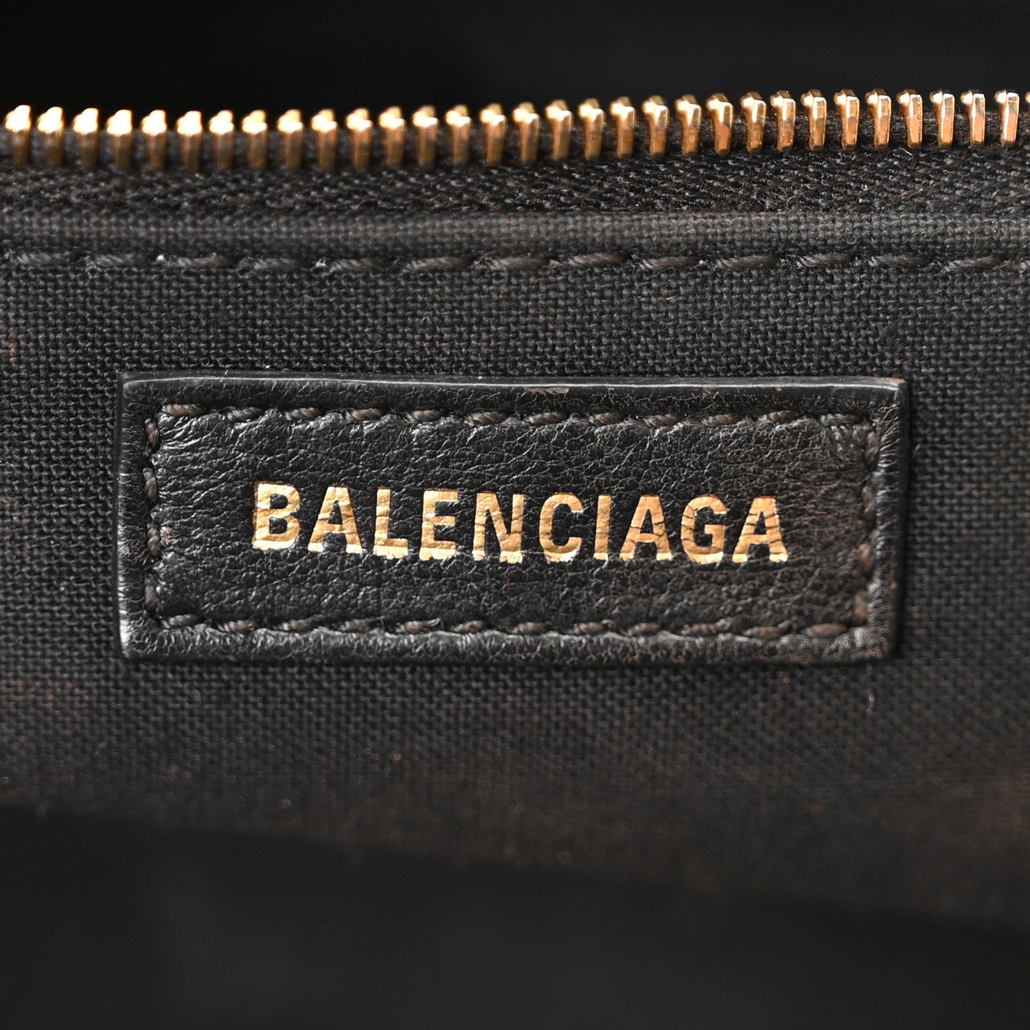 Balenciaga Grained Calfskin Logo XL Cloud Clutch Black