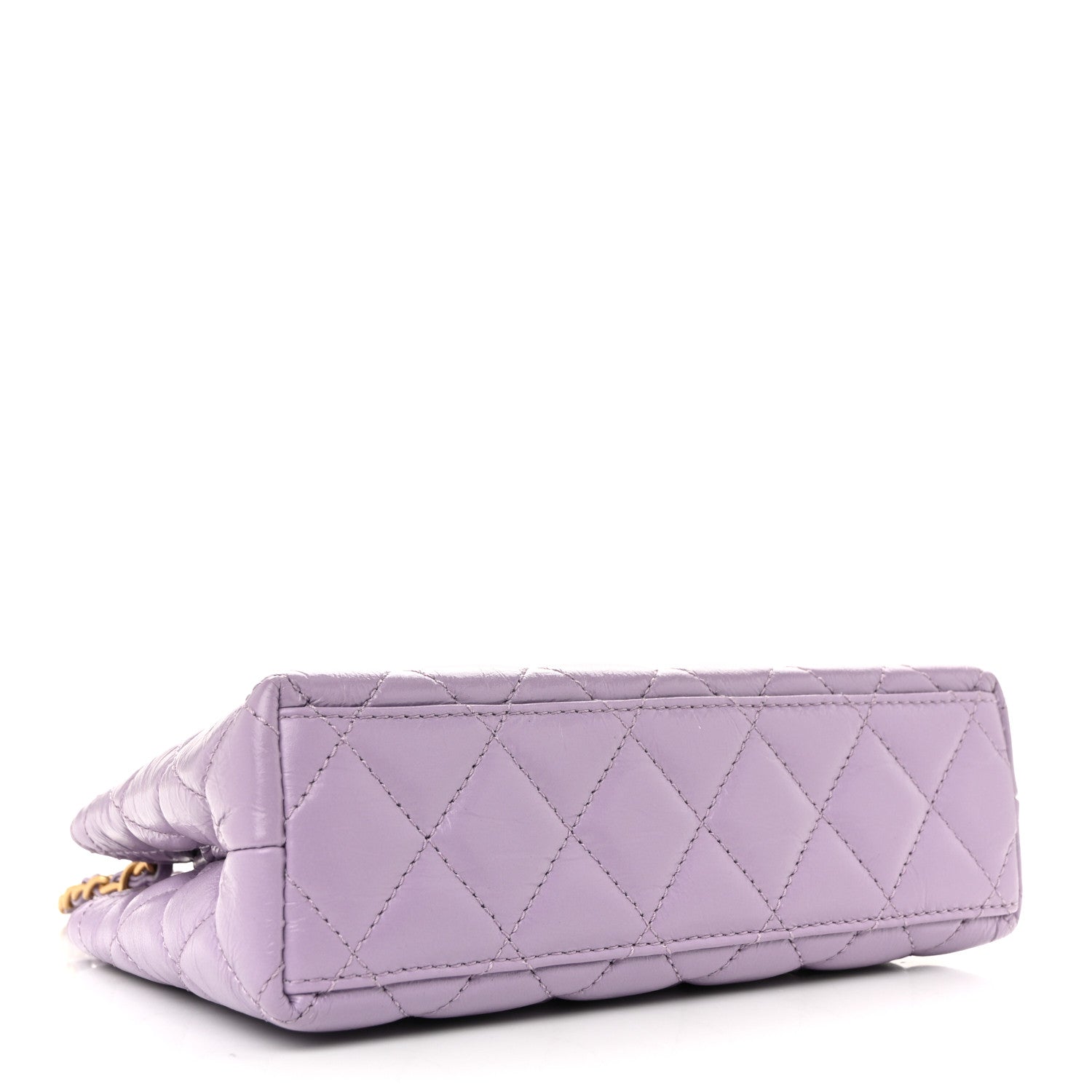 Chanel Shiny Aged Calfskin Quilted Nano Kelly Shopper Lilac