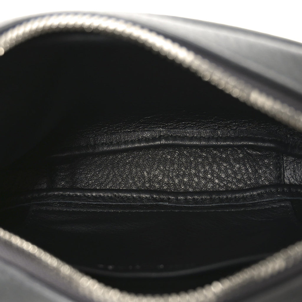 Balenciaga Calfskin Logo XS Everyday Camera Bag Gris Fossile