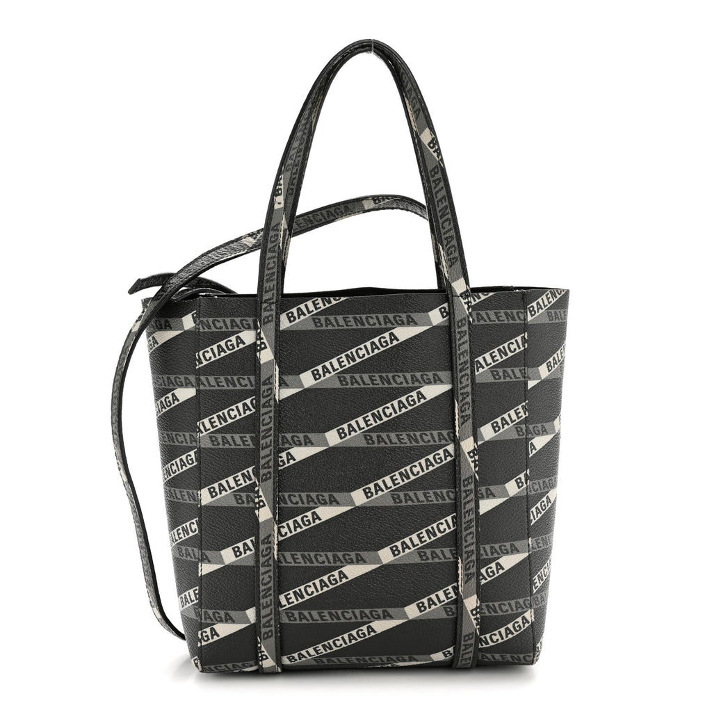 Balenciaga Coated Canvas Losange Monogram XXS Tote Black Grey