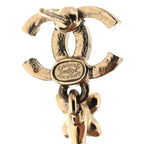 Chanel Pearl Crystal CC Drop Earrings Gold
