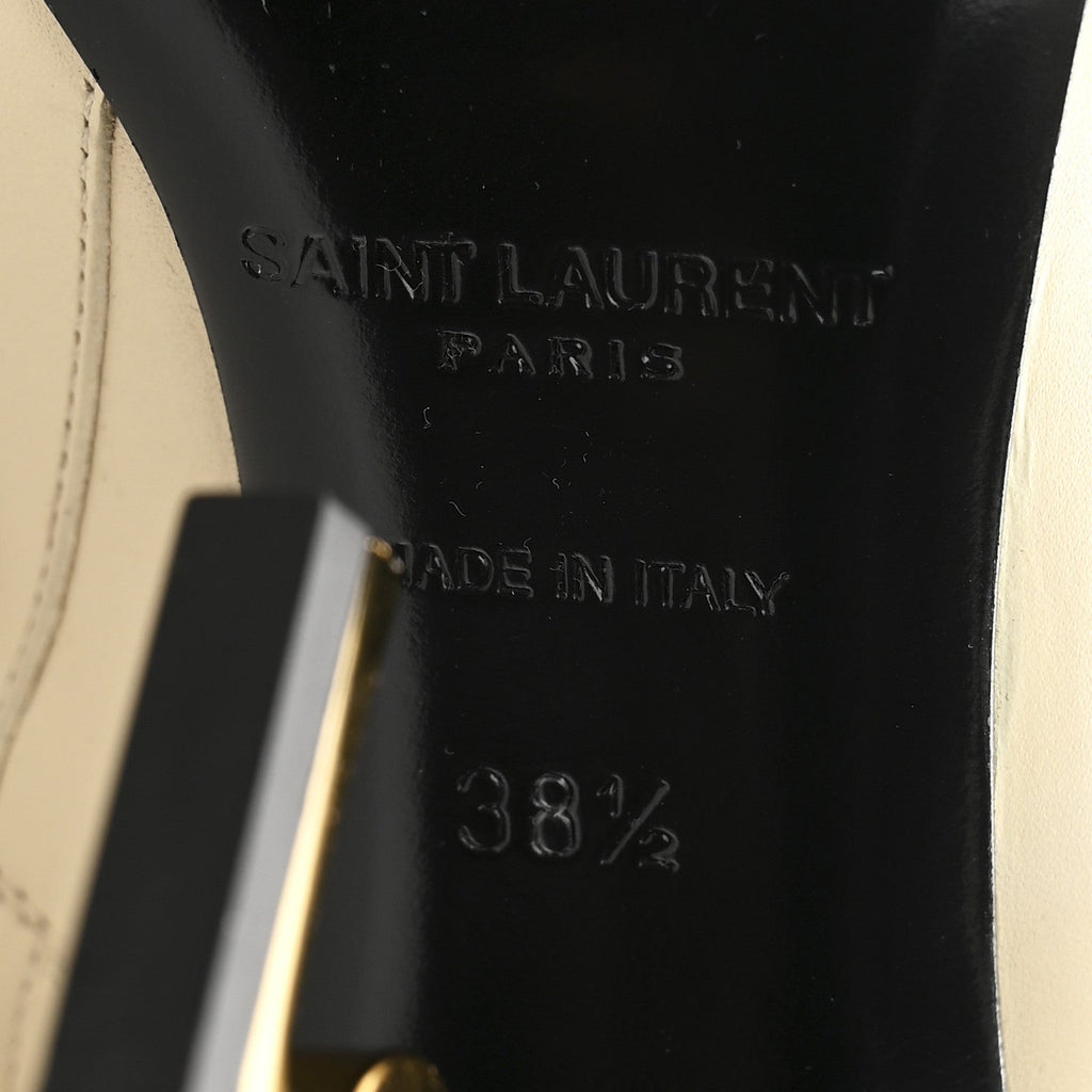 Saint Laurent Calfskin Opyum 110 Ankle Boots 38.5 Real Beige