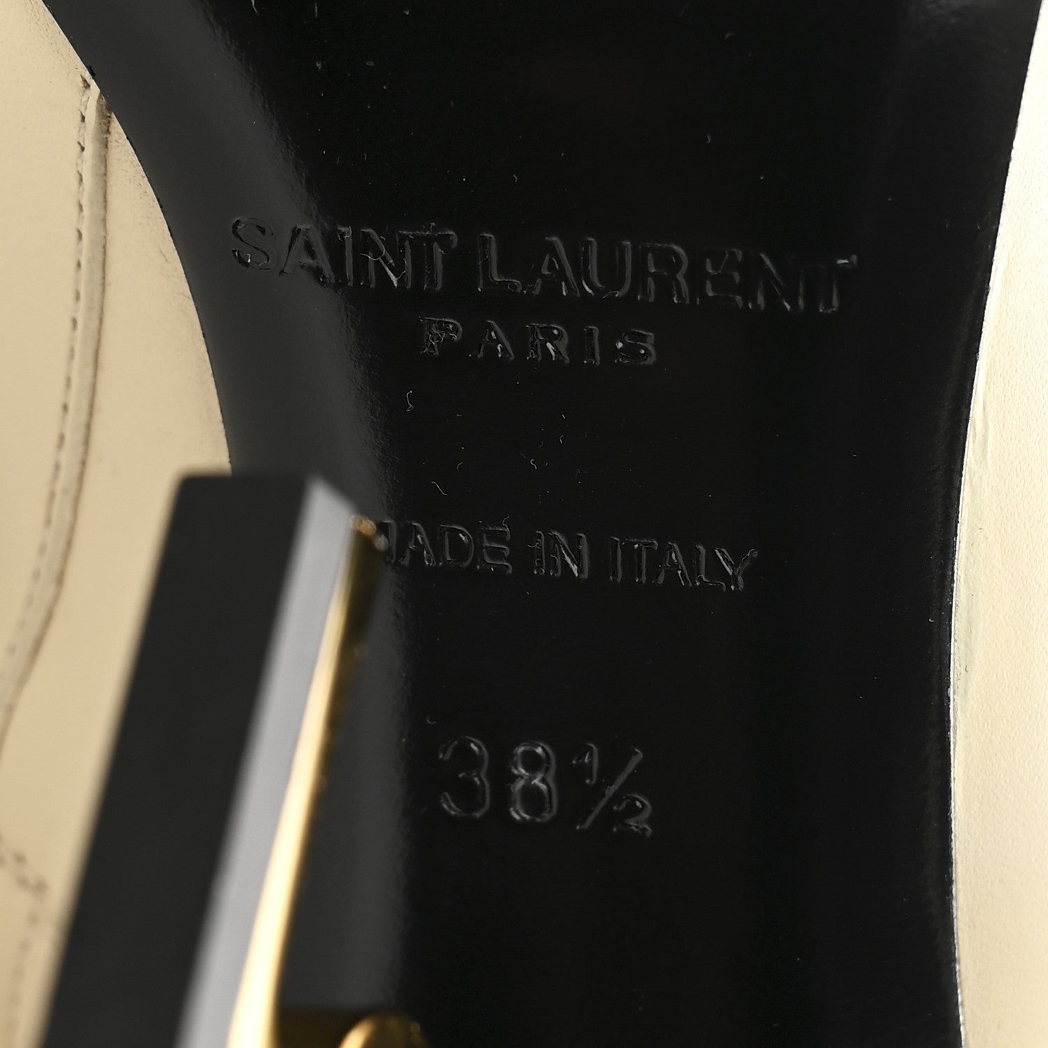 Saint Laurent Calfskin Opyum 110 Ankle Boots 38.5 Real Beige