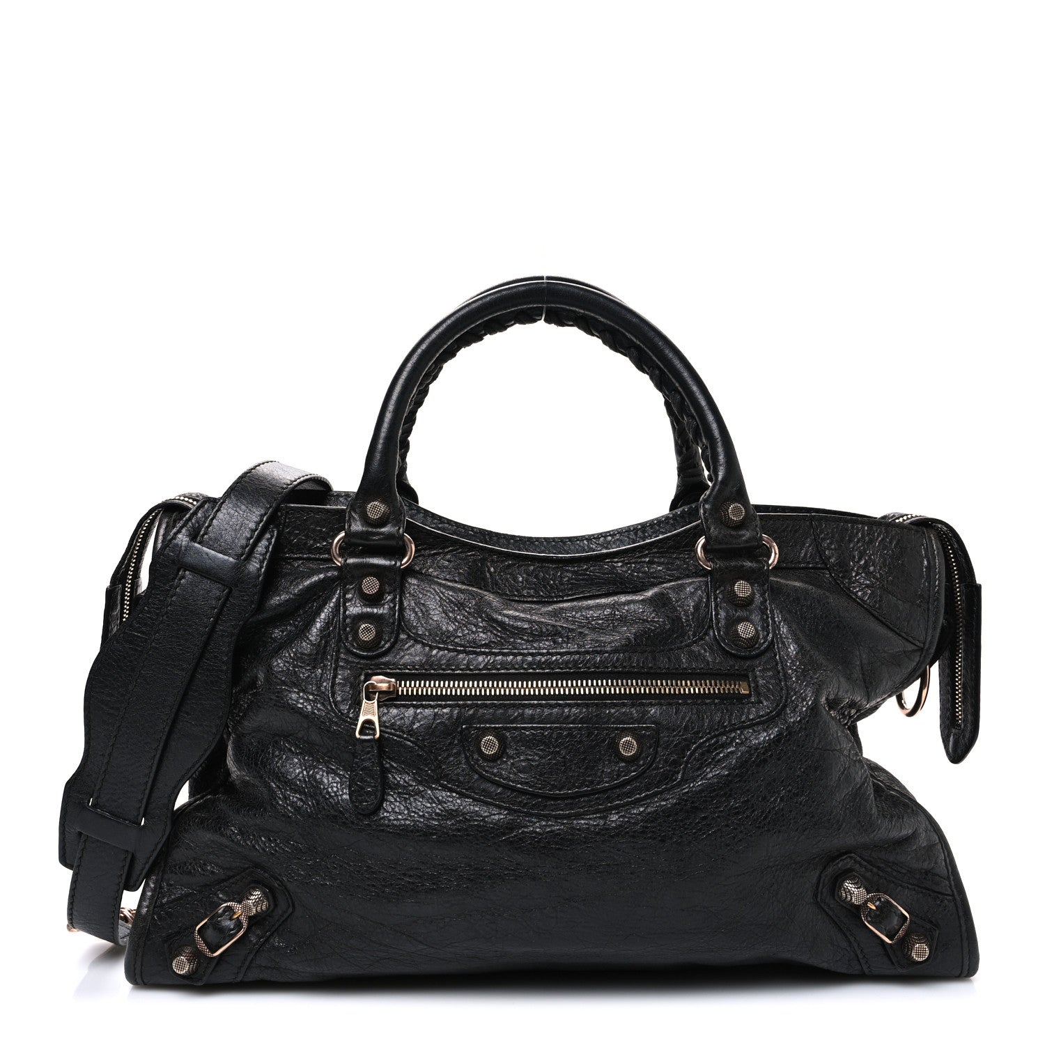Balenciaga Agneau Giant 12 Rose Gold Hardware City Black