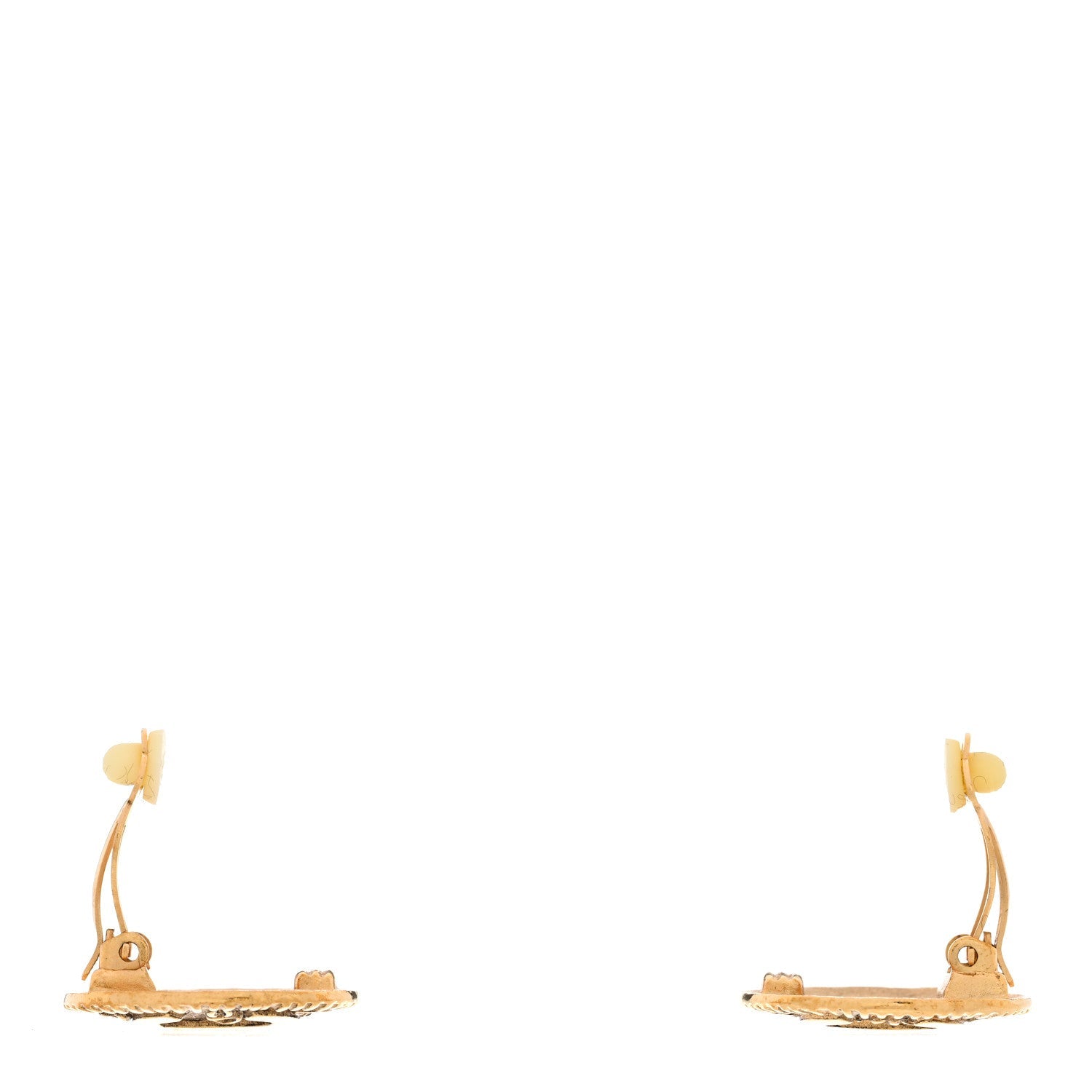 Chanel Round CC Clip On Earrings Gold