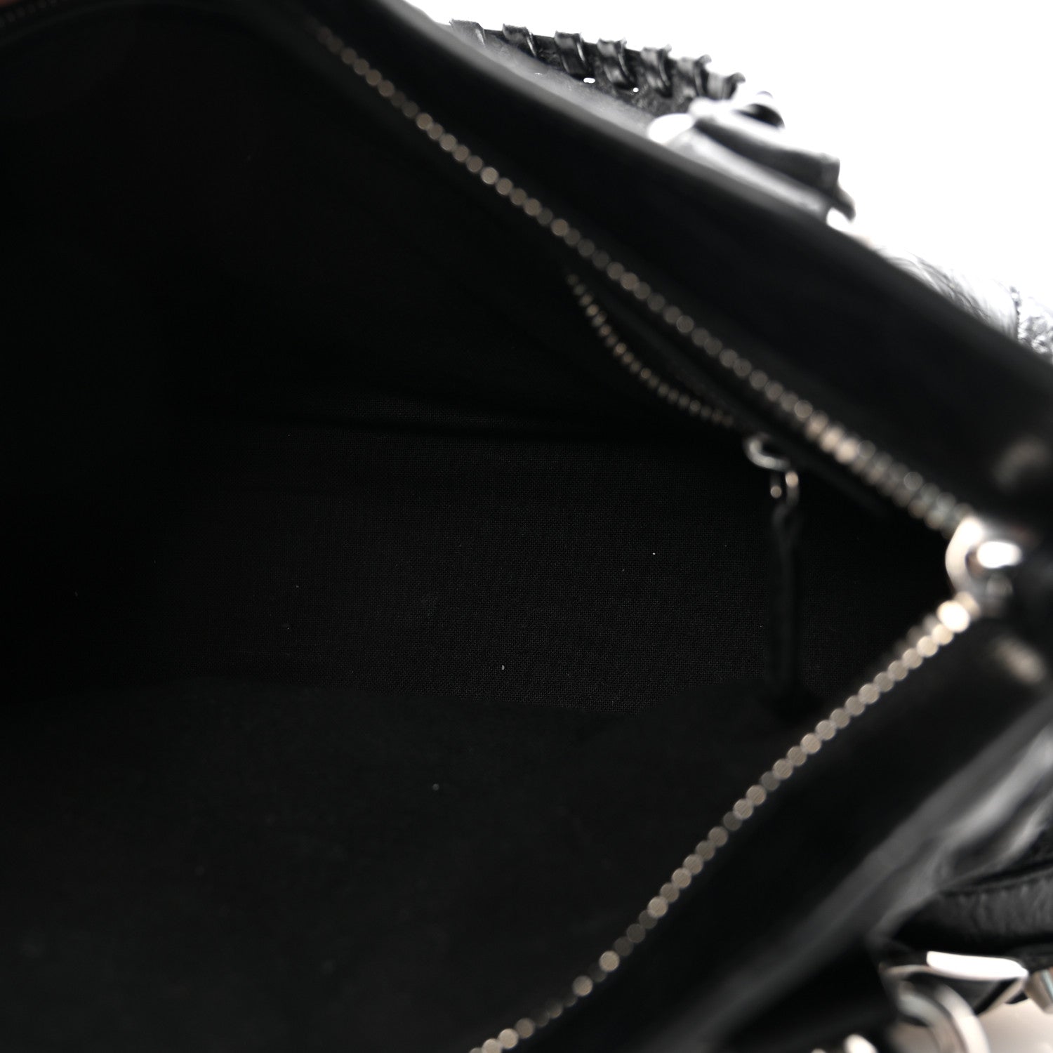 Balenciaga Agneau Arena Storico Silver Hardware Small Le City Black