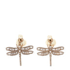 Christian Dior Crystal Pearl Dragonfly Drop Earrings White