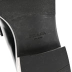 Prada Spazzolato Metal Triangle Logo 50mm Loafers 37.5 Black