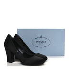 Prada Satin Block Heel Pump 36 Black