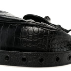 Balenciaga Extra Supple Calfskin Crocodile Embossed Monochrome Le Cagole Shoulder Bag XS Black