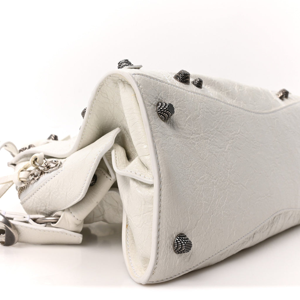 Balenciaga Agneau Arena Small Neo Cagole City Handbag Optic White
