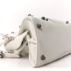 Balenciaga Agneau Arena Small Neo Cagole City Handbag Optic White