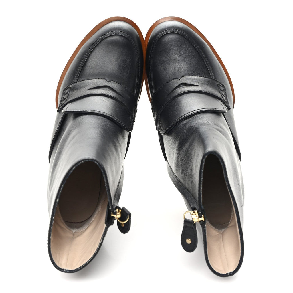 Loewe Calfskin Loafer Ankle Boots 39 Black