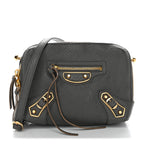 Balenciaga Chevre Gold Metallic Edge Hardware XS Reporter Crossbody Gris Acier
