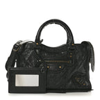 Balenciaga Agneau Classic Gold Hardware Nano City Black