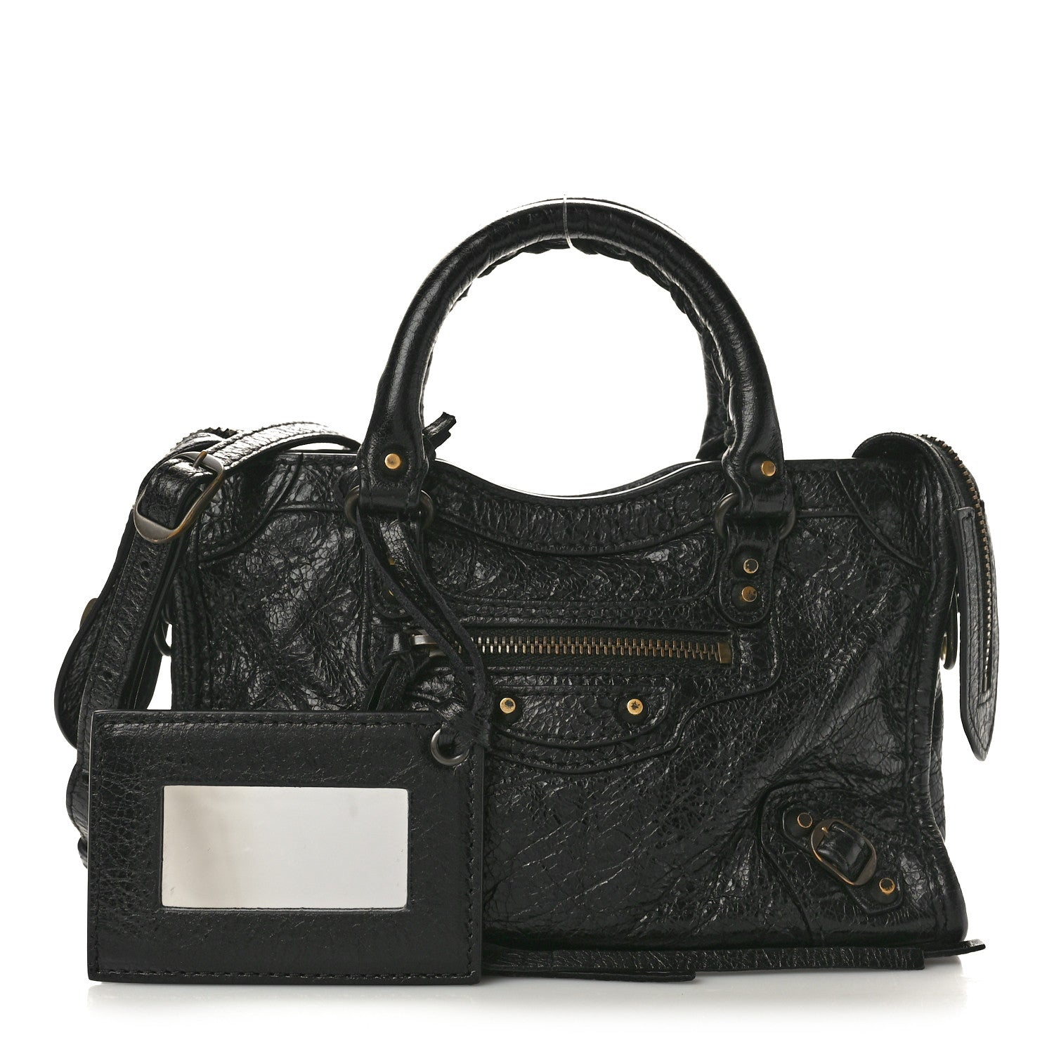 Balenciaga Agneau Classic Gold Hardware Nano City Black
