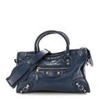 Balenciaga Agneau Giant 12 Silver Hardware S City Bleu Roi